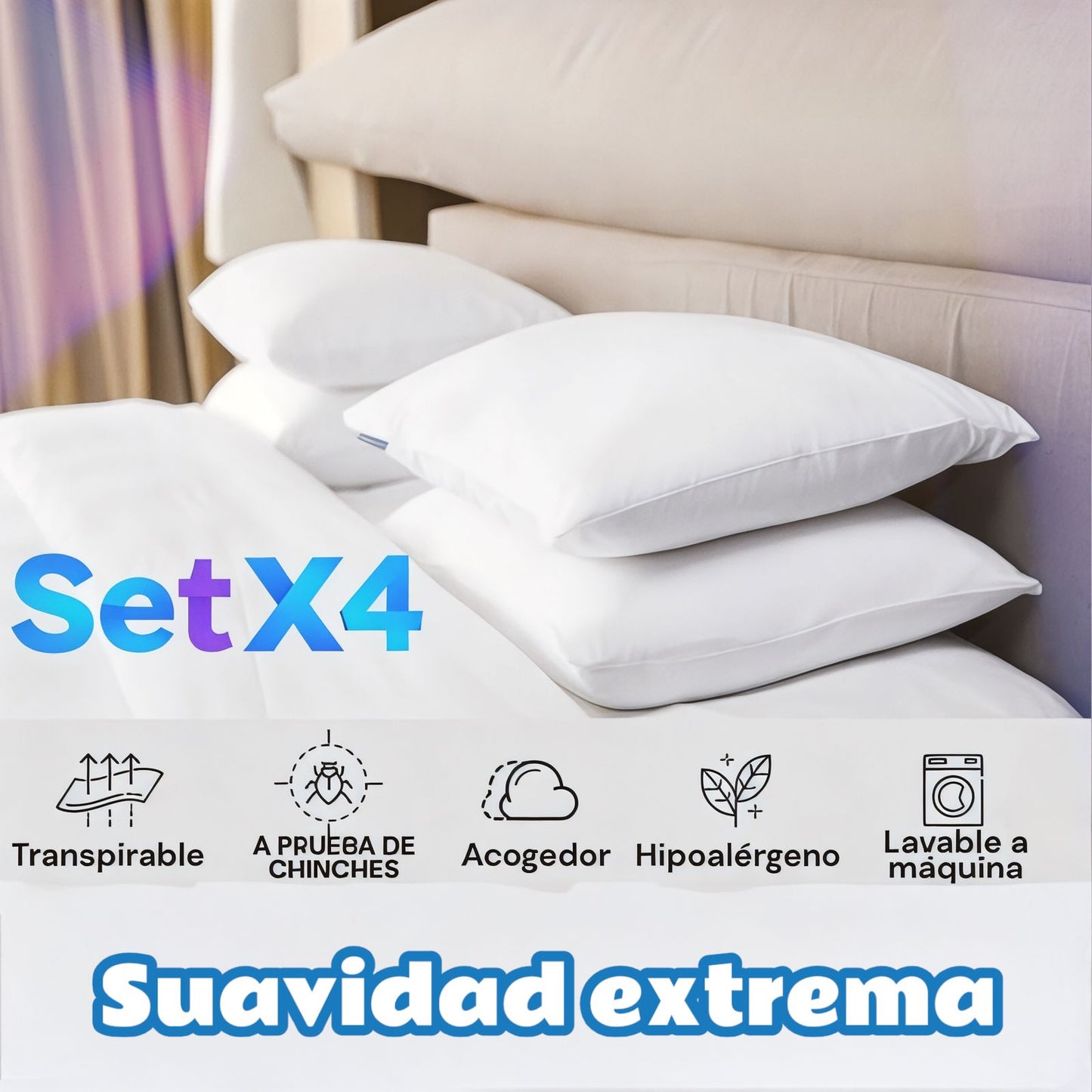 ✨Almohada siliconada Tipo Hoteleras SleepWell™