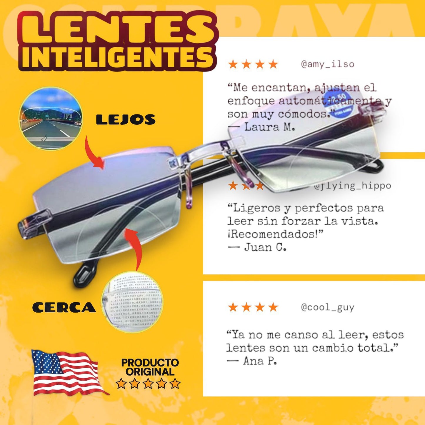 👓GAFAS INTELIGENTES BIFOCALES (CON ZOOM AUTOMÁTICO)